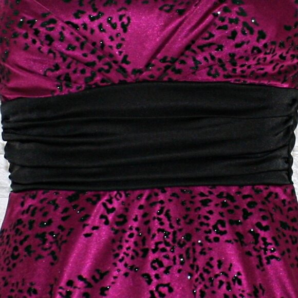 SPEECHLESS Dress Prom Leopard Print Flocked Velvet Pink Animal Print Party Small - Picture 7 of 13